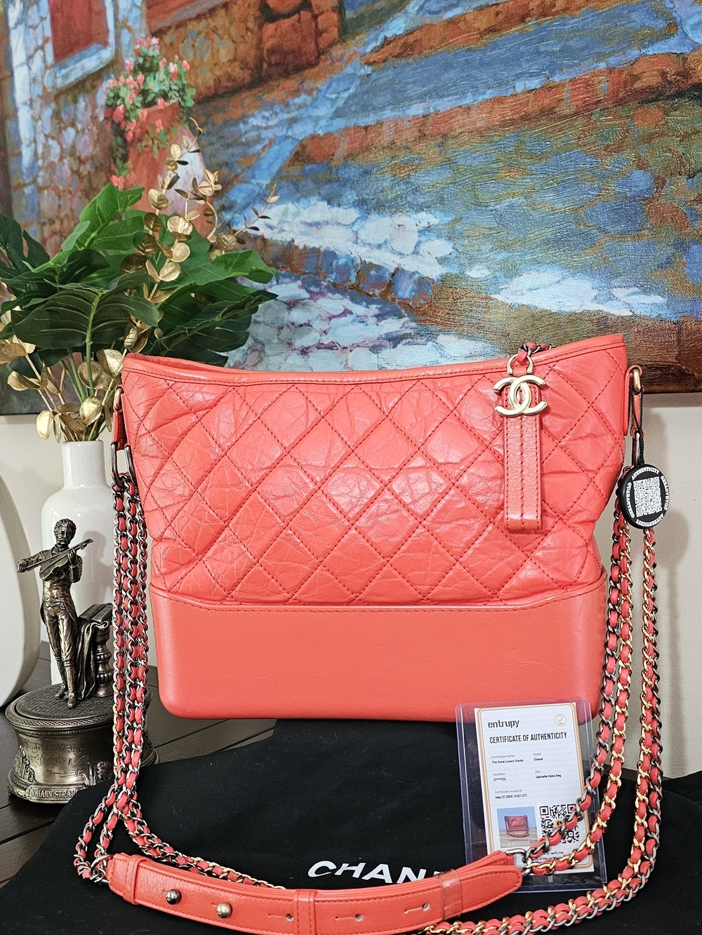 CHANEL Gabrielle Aged Calfskin Bag AUTHENTIC